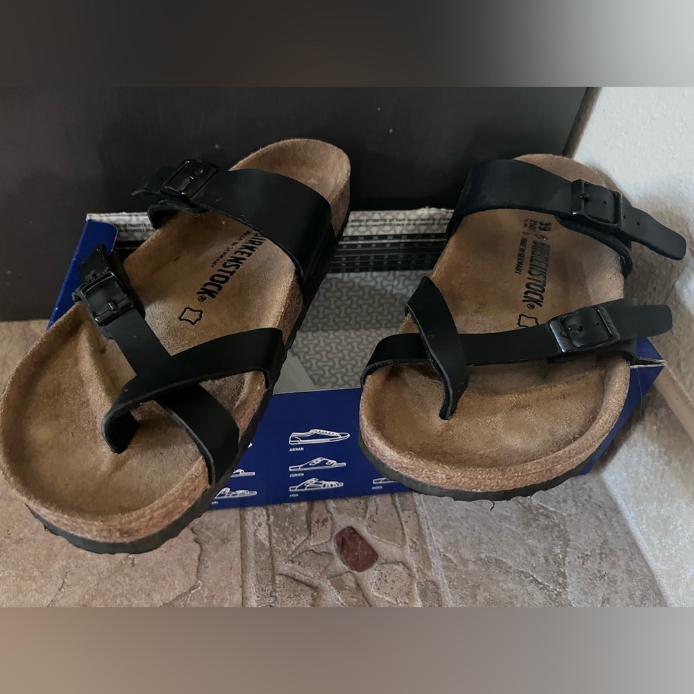 Birkenstock Mayari Black Leather Sandals size 39 EU 8.5 US